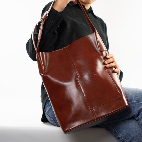 Brązowa torba shopper damska FL29 ELVORIA BROWN