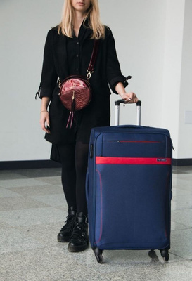 Medium soft luggage M Solier STL1316 navy-red