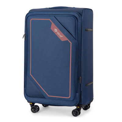 Large soft luggage L 26'' Solier STL2240 navy-brown