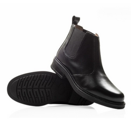 Skórzane czarne sztyblety męskie Chelsea