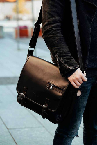 black shoulder laptop bag Solier S12