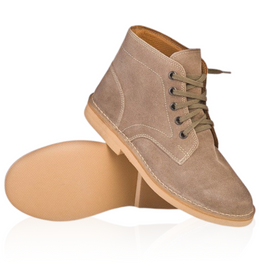 Sznurowane męskie zamszowe breki - jasny brąz