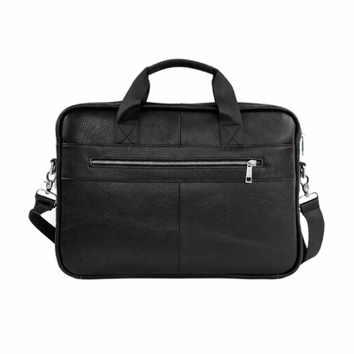 Genuine leather woman's laptop bag FL25 black with snake pattern