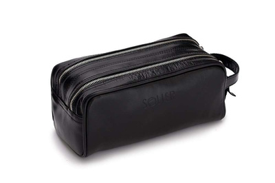 Personlised genuine leather men's beauty bag