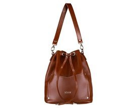 Genuine leather woman's messenger bag Nea FL19 vintage brown