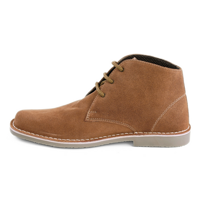 Men's stylish leather Chukka shoes / boots dark brown M467DBS