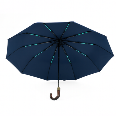 Składany mały parasol z odblaskowymi elementami - granatowy