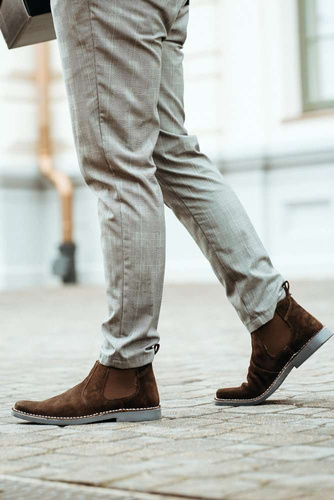 Classic leather suede Chelsea boots brown M765DBS