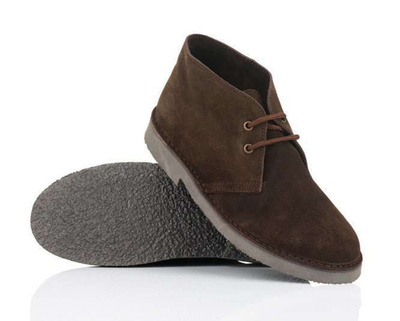 Men's stylish leather Chukka shoes / boots dark brown M467DBS