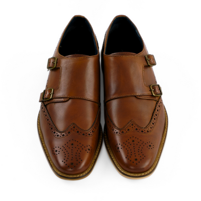 Men's stylish leather Chukka shoes / boots dark brown M467DBS