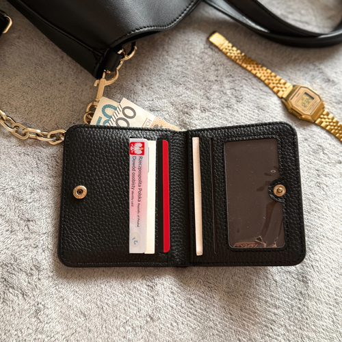 Genuine leather woman's laptop bag FL25 black with snake pattern