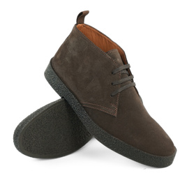 Men's stylish leather Chukka shoes / boots dark brown M467DBS