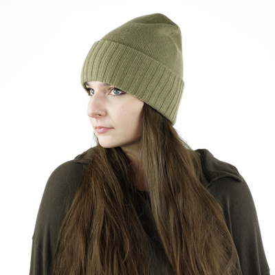 Czapka wełniana 100% wełny ELWOLL - khaki