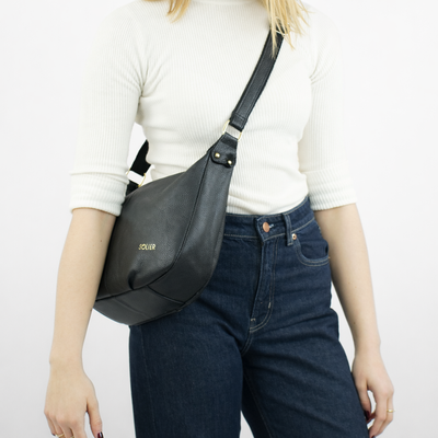 Genuine leather woman's laptop bag FL25 black with snake pattern