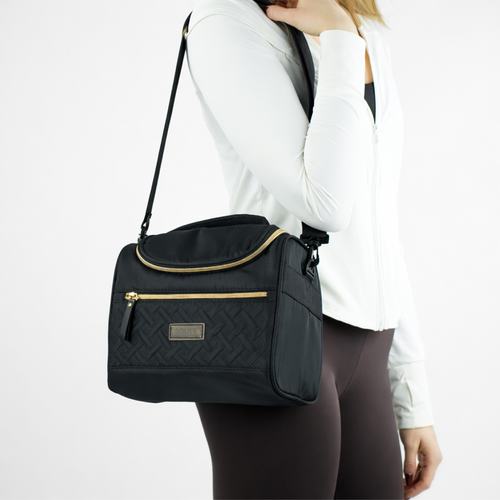 Torba weekendowa podróżna skórzana Solier SL39 Astrin czarna