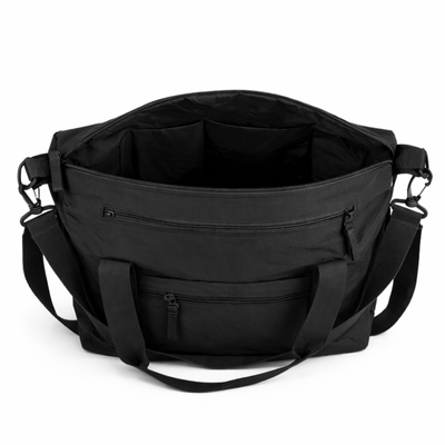 Duża materiałowa torba damska sportowa Solier FB55 Viona - czarna