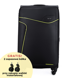 Large soft luggage L Solier STL1651 black-green