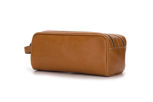 Elegant leather men's beauty bag SOLIER SZETLAND