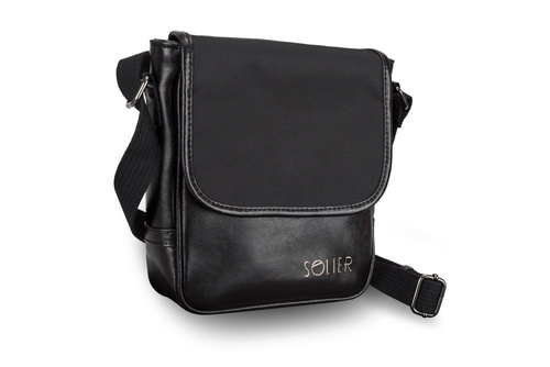 MEN'S GENUINE LEATHER SHOULDER BAG SL07 DERRY BLACK