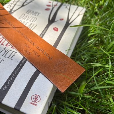 Personalized leather bookmark red