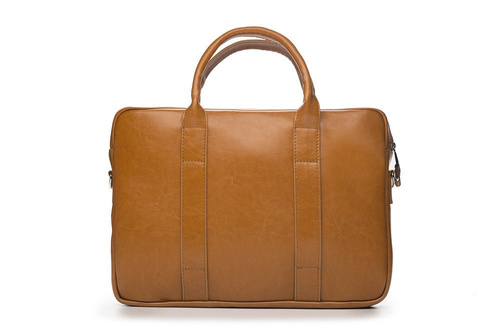 Cognac leather shoulder laptop bag SL20 EDYNBURG