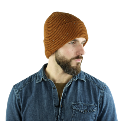 Ciepła wełniana czapka 100% wełny NORDIS jasny brąz