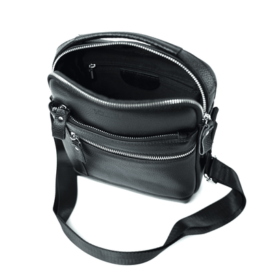 Męska torba listonoszka skórzana SL35 MOSS czarna