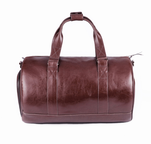 GENUINE LEATHER MEN'S WEEKEND BAG SL19 BRANDON MAROON