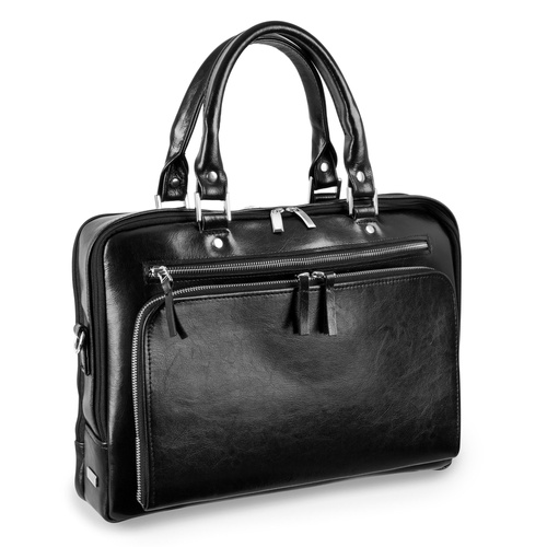 Genuine leather laptop bag Solier SL24 Shannon black