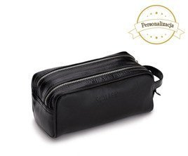 Personlised genuine leather men's beauty bag