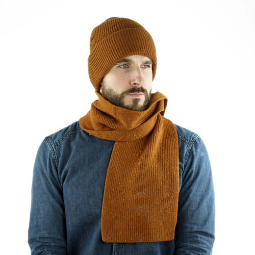 Ciepły wełniany szalik 100% wełny NORDIS czarny