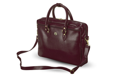 Genuine leather women's laptop bag Marina red