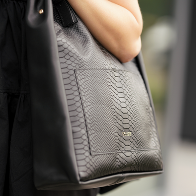 Genuine leather woman's laptop bag FL15 Positano dark grey