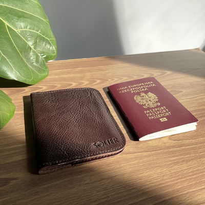 Brown leather wallet / passport holder SOLIER SW07