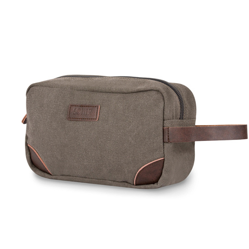 Men's canvas beauty bag SK05 SOLIER dark brown