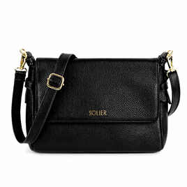 Genuine leather woman's laptop bag FL25 black with snake pattern