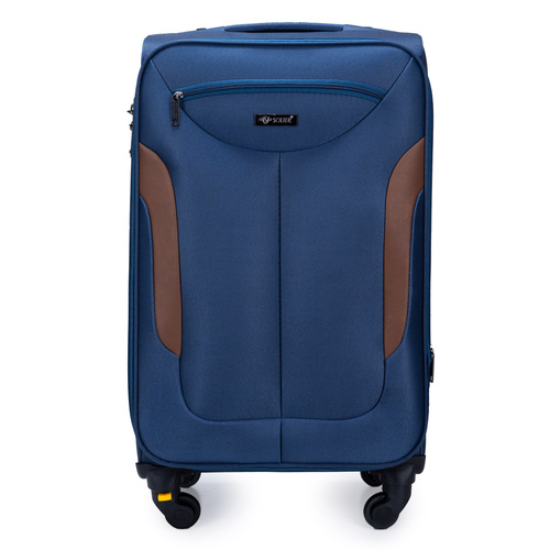 Medium soft luggage M Solier STL1801 navy-brown