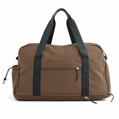 Materiałowa sportowa torba na trening SM06 Moira - brązowa