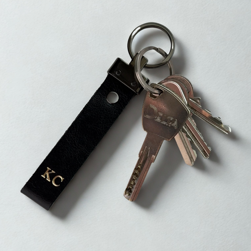 Personalizowany skórzany brelok męski Solier SA65 - camel