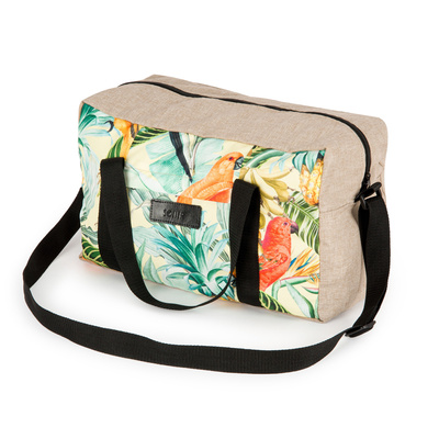 Carry-on bag Solier STB01 40x25x20 BEIGE + PARROTS