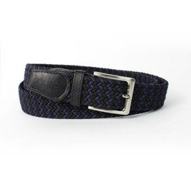 Elegant, woven belt for man SOLIER SB07 black-and-purple