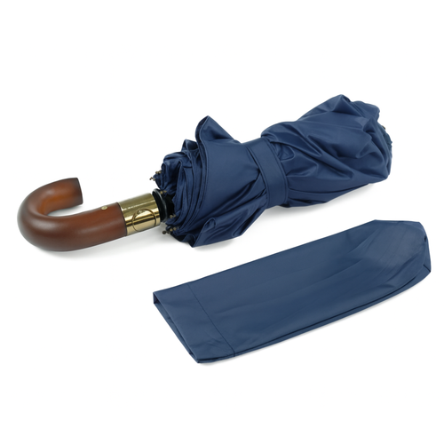 Składany mały parasol z odblaskowymi elementami - granatowy