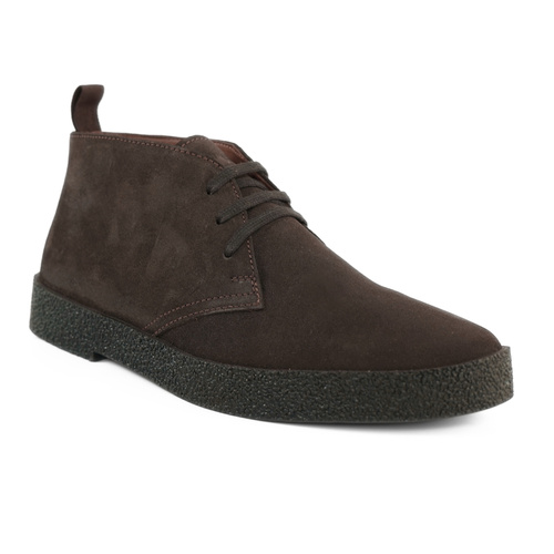 Men's stylish leather Chukka shoes / boots dark brown M467DBS