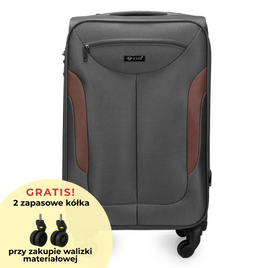 Medium soft luggage M Solier STL1801 dark grey-brown