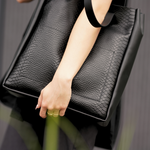Genuine leather woman's laptop bag FL15 Positano dark grey