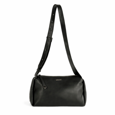 Genuine leather woman's laptop bag FL25 black with snake pattern