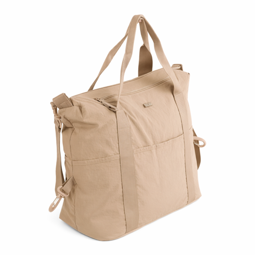 Duża materiałowa torba damska sportowa Solier FB55 Viona - beżowa