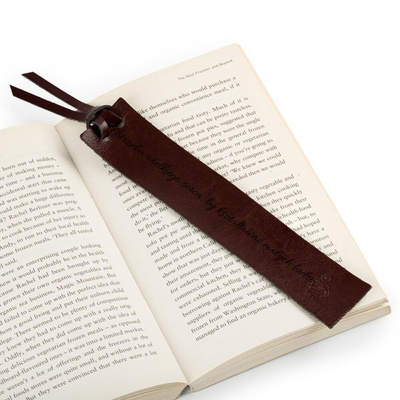 Personalized leather bookmark red