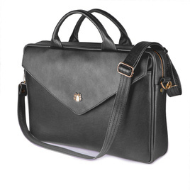 Genuine leather woman's laptop bag FL15 Positano dark grey