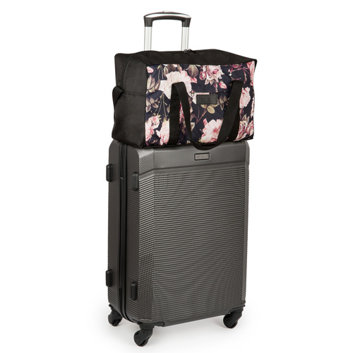 Carry-on bag Solier STB01 40x25x20 BLACK + ROSES